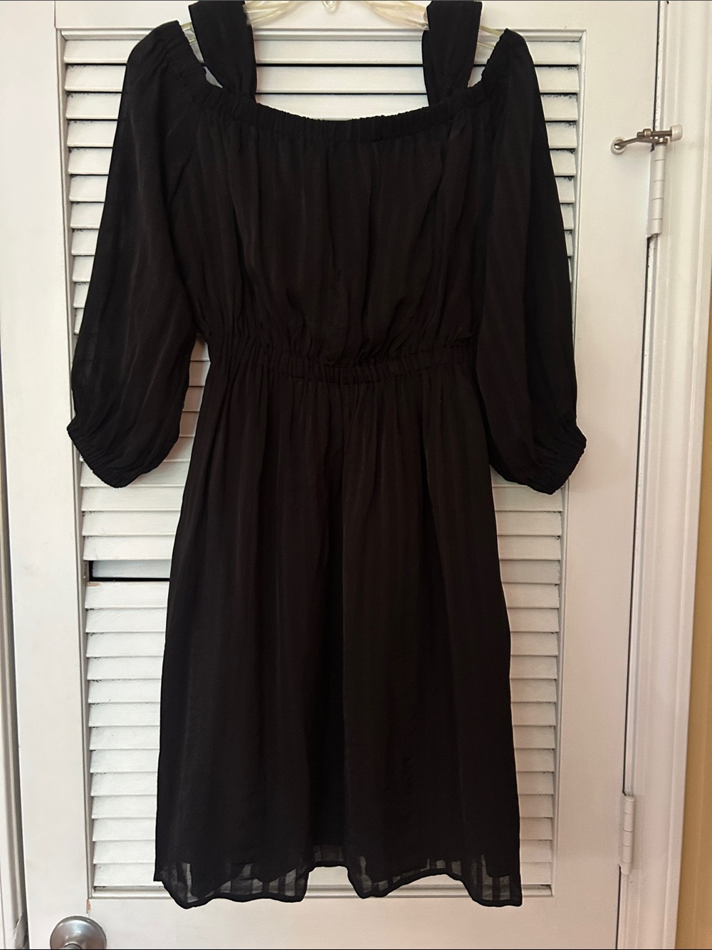 & Other Stories Black Off-Shoulder Mini Dress